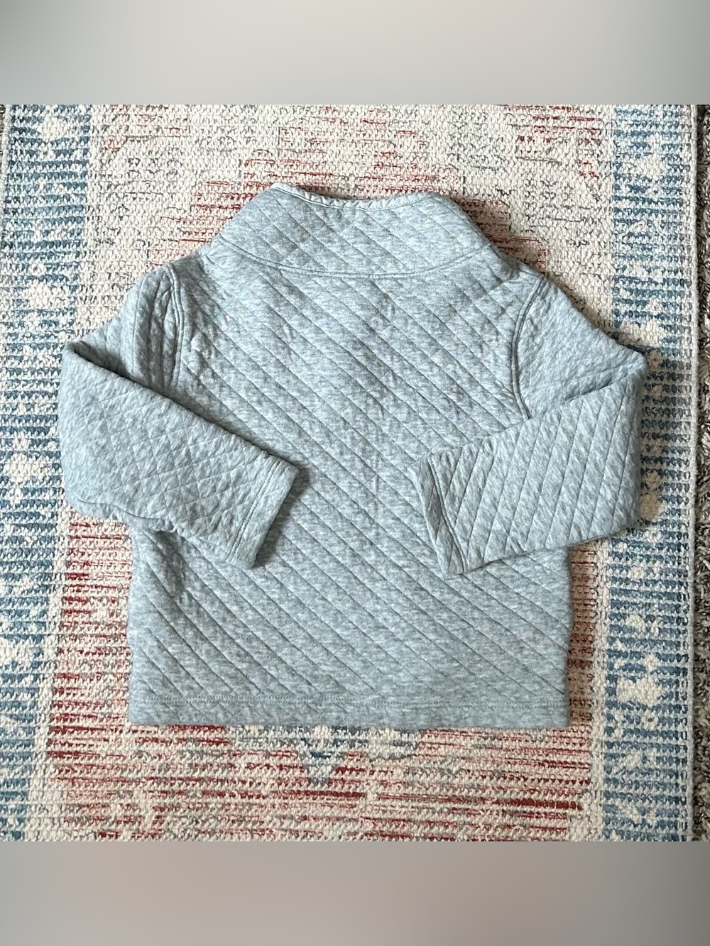 🍁GAP Toddler Quilted Pullover Sweatshirt - Light Heather Gray - 3 Years Old Boy - Picture 3 of 6